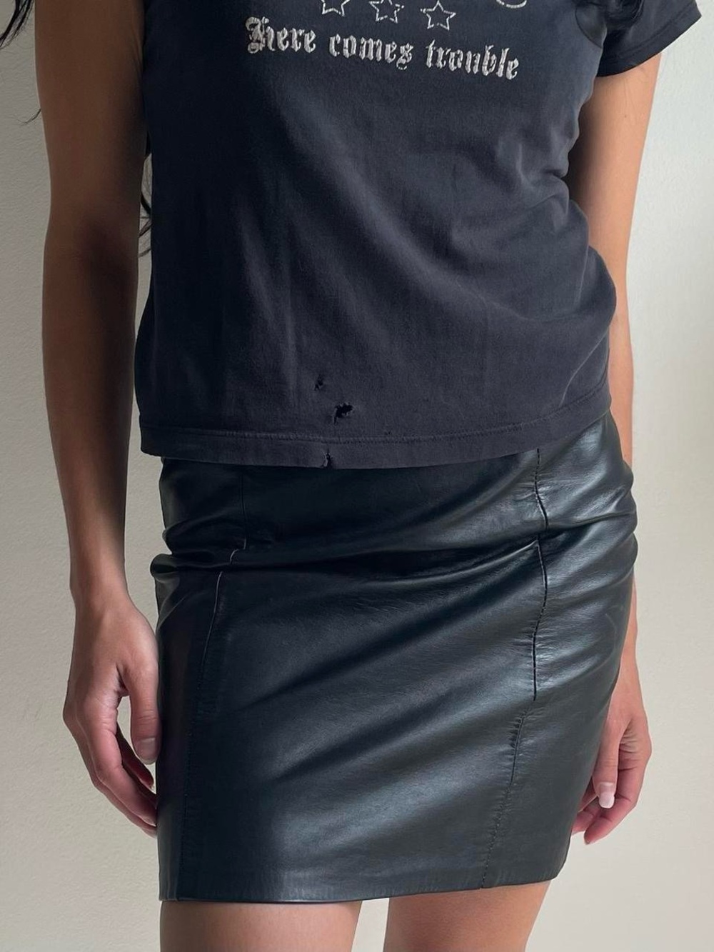 Vintage Leather Mini Skirt